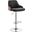 Asher Adjustable Black Faux Leather and Chrome Finish Bar Stool