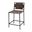 Asher Leather Counter Stool In Grey