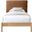 Asher Vegan Leather Twin Bed In Cognac and Natural
