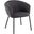 Ashland Contemporary Chair In Black Steel And Charcoal Fabric