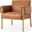Ashton Brown Faux Leather Fabric With Light Wood Accent Chair
