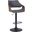 Aspen Adjustable Swivel Gray Faux Leather and Walnut Wood Bar Stool with Black Base