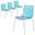 Astor Water Ripple Design Dining Chair In White Base and Transparent Blue Seat