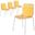 Astor Water Ripple Design Dining Chair In White Base and Orange Seat