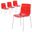 Astor Water Ripple Design Dining Chair Set of 2 In White Base and Transparent Red Seat