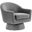 Astral Performance Velvet Fabric And Wood Swivel Chair In Gray