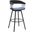 Athena 31 Inch Swivel Black Wood Bar Stool In Blue Fabric with Black Metal