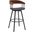 Athena 31 Inch Swivel Walnut Wood Bar Stool In Black Faux Leather with Black Metal