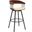 Athena 31 Inch Swivel Walnut Wood Bar Stool In Cream Faux Leather with Black Metal