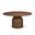 Atlas 60 Inch Wood Stacked Pedestal Base Round Dining Table In Warm Medium Brown