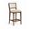 Atrium Cane Back and Vegan Leather Upholstered Seat Counter Stool Set of 2 In Beige