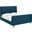 Aubree Azure Queen Upholstered Fabric Sleigh Platform Bed