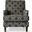 Aubrey Geometric Upholstered Accent Chair with Nailhead Trim In Granite