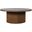 Auden 40 Inch Round Fluted Pedestal Base Coffee Table with Caster Wheels In Chestnut