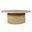 Auden 40 Inch Round Fluted Pedestal Base Coffee Table with Caster Wheels In Natural