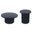 Auden Round Fluted Pedestal Base Occasional Table Set In Black