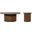 Auden Round Fluted Pedestal Base Occasional Table Set In Chestnut