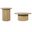 Auden Round Fluted Pedestal Base Occasional Table Set In Natural