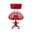 August Tractor Seat Barstool with Back In Red