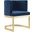 Aura Dining Chair in Royal Blue and Polished Brass
