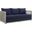 Aura Gray Navy Outdoor Patio Wicker Rattan Sofa