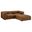 Auren 3-Piece Upholstered Vegan Leather Modular Loveseat with Ottoman In Coffee