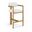 Aurum Linen Textured Fabric Upholstered Counter Stool In Cream