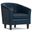 Austin Vegan Faux Leather Tub Chair In Distressed Dark Blue