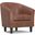 Austin Vegan Faux Leather Tub Chair In Distressed Saddle Brown