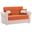 Avalon Upholstered Convertible Loveseat with Storage In Orange