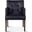 Aven Armchair In Black Leather with Dark Legs