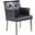 Aven Armchair In Black Leather with Light Legs