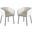 Avery Dining Chairs Set Of 2 In Mist White Performance Fabric With Black Metal Leg