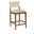Avon Linen Textured Performance Fabric Upholstered Counter Stool In Beige and Stained Walnut