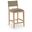 Avon Linen Textured Performance Fabric Upholstered Counter Stool In Brown and Stained Natural