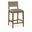 Avon Linen Textured Performance Fabric Upholstered Counter Stool In Brown and Stained Walnut