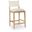 Avon Linen Textured Performance Fabric Upholstered Counter Stool In Cream and Stained Natural