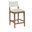 Avon Linen Textured Performance Fabric Upholstered Counter Stool In Cream and Stained Walnut
