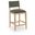 Avon Linen Textured Performance Fabric Upholstered Counter Stool In Olive and Stained Natural