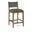 Avon Linen Textured Performance Fabric Upholstered Counter Stool In Olive and Stained Walnut