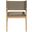 Avon Linen Textured Performance Fabric Upholstered Dining Arm Chair In Brown and Stained Natural