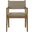 Avon Linen Textured Performance Fabric Upholstered Dining Arm Chair In Brown and Stained Walnut