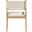 Avon Linen Textured Performance Fabric Upholstered Dining Arm Chair In Cream and Stained Natural