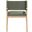 Avon Linen Textured Performance Fabric Upholstered Dining Arm Chair In Olive and Stained Natural