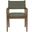 Avon Linen Textured Performance Fabric Upholstered Dining Arm Chair In Olive and Stained Walnut