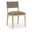 Avon Linen Textured Performance Fabric Upholstered Dining Side Chair Set of 2 In Brown and Stained Natural