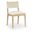 Avon Linen Textured Performance Fabric Upholstered Dining Side Chair Set of 2 In Cream and Stained Natural