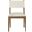 Avon Linen Textured Performance Fabric Upholstered Dining Side Chair Set of 2 In Cream and Stained Walnut