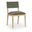Avon Linen Textured Performance Fabric Upholstered Dining Side Chair Set of 2 In Olive and Stained Natural