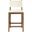 Avon Vegan Leather Counter Stool In Cream and Stained Walnut